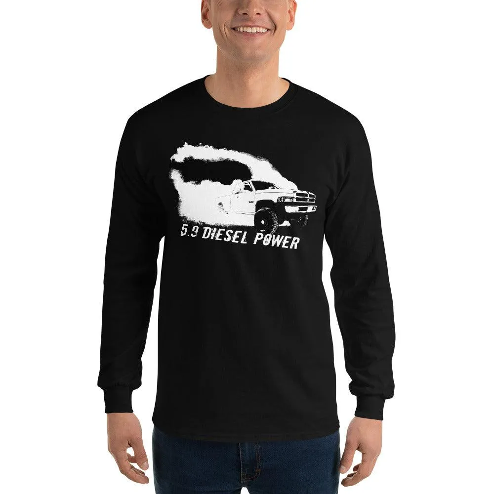 2nd Gen Diesel Truck Burnout Rolling Coal Long Sleeve T-Shirt