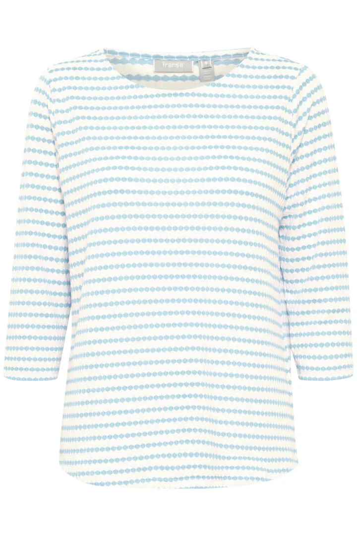 3431- Long Sleeve Stripe T-Shirt- Blue Mix - Fransa