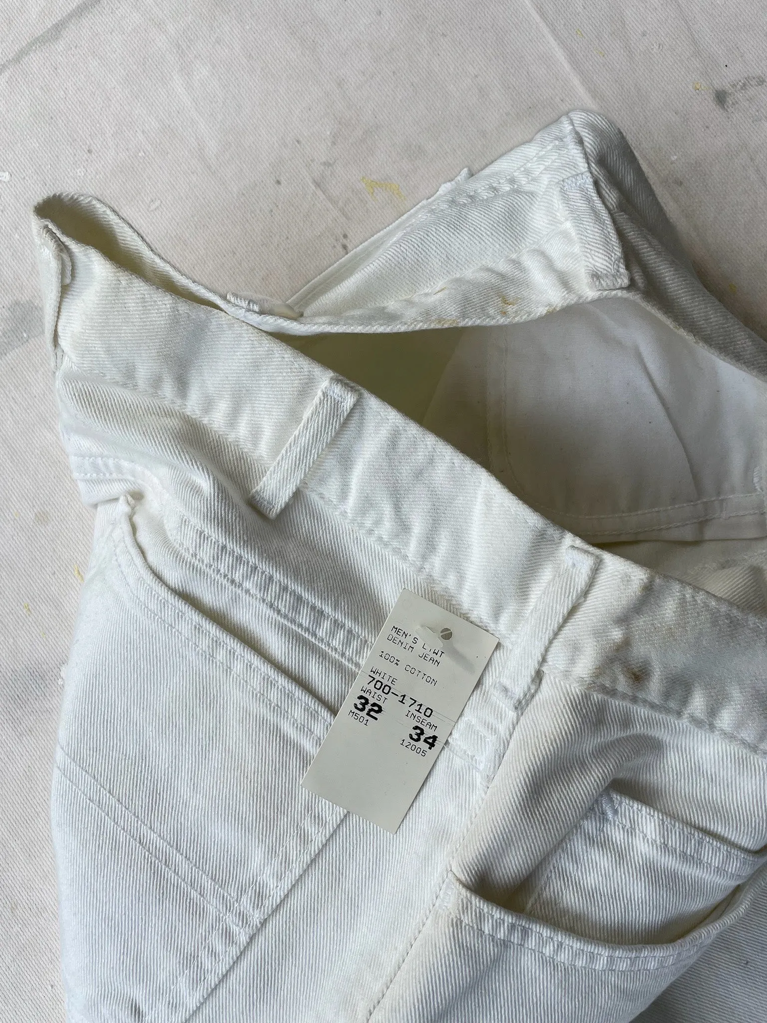 80's Deadstock L.L.Beans White Jeans—[32x34]