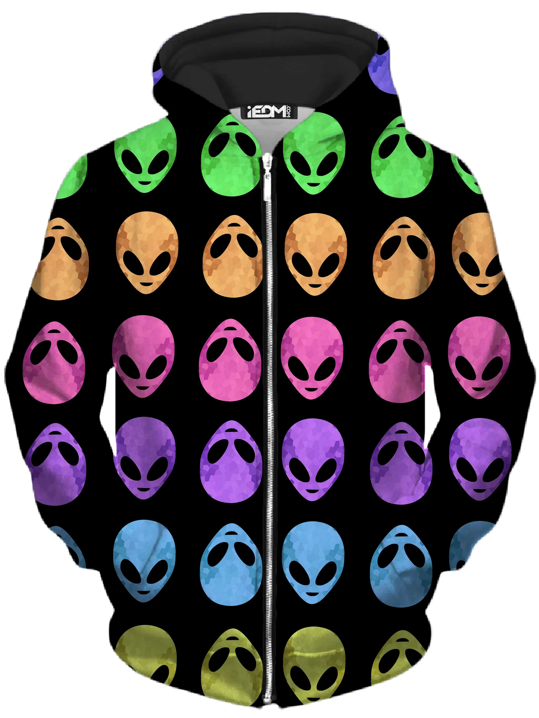 Alien Pattern Zip-Up Hoodie and Leggings Combo