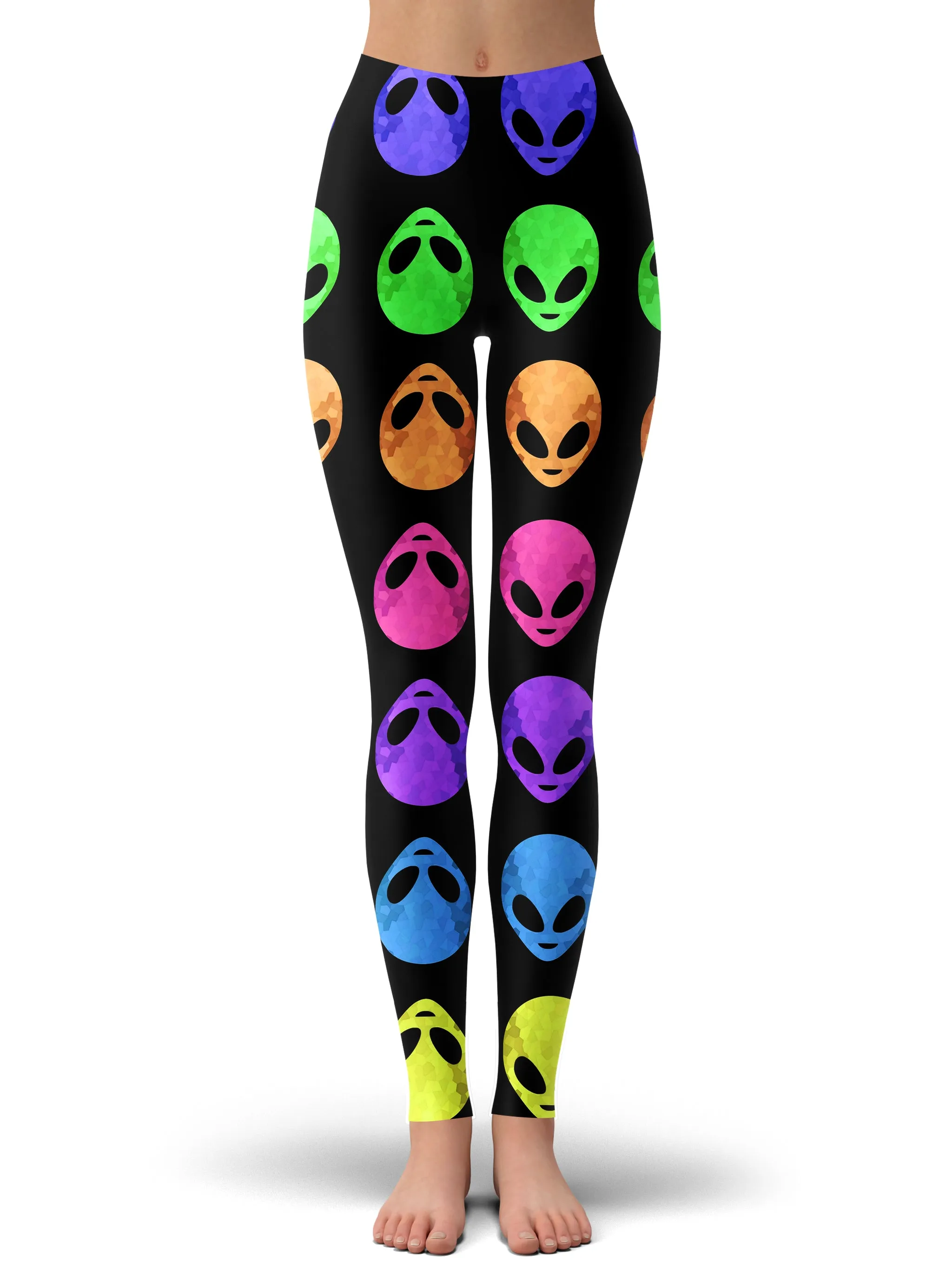 Alien Pattern Zip-Up Hoodie and Leggings Combo