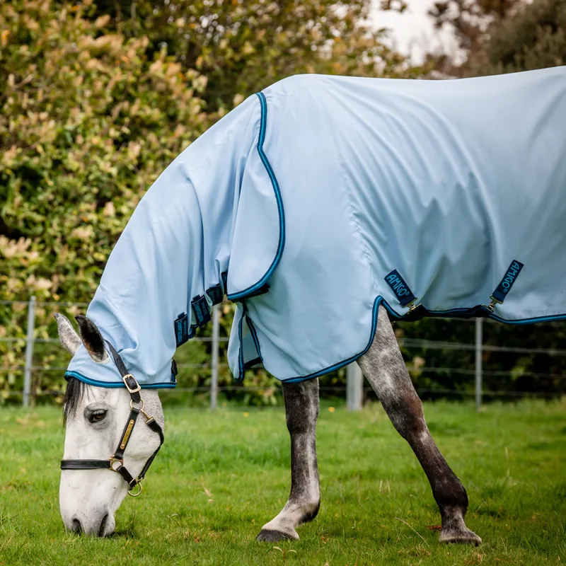 Amigo Ripstop Hoody Combo Neck Fly Rug - Azure Blue/Navy/Electric Blue