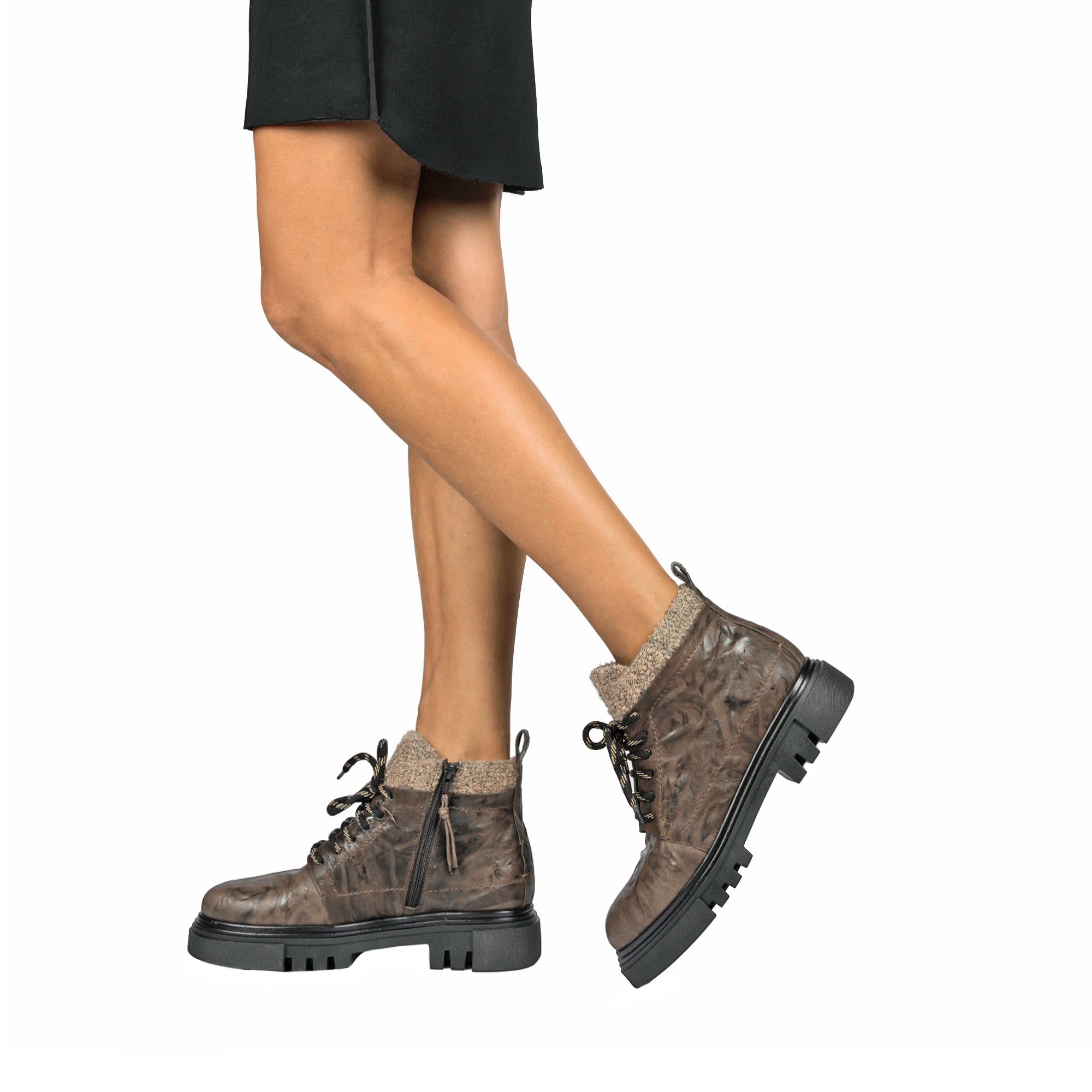 Ankle Boot Stropicciato Dark Brown