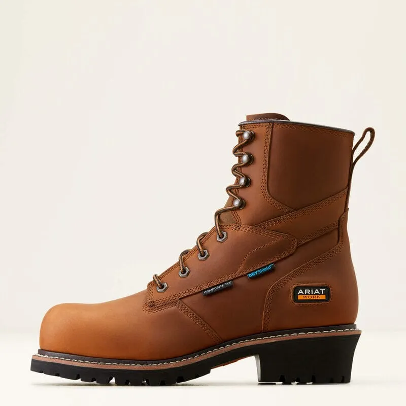 Ariat Men's - 8 Logger Shock Shield Waterproof Work Boot - Comp Toe