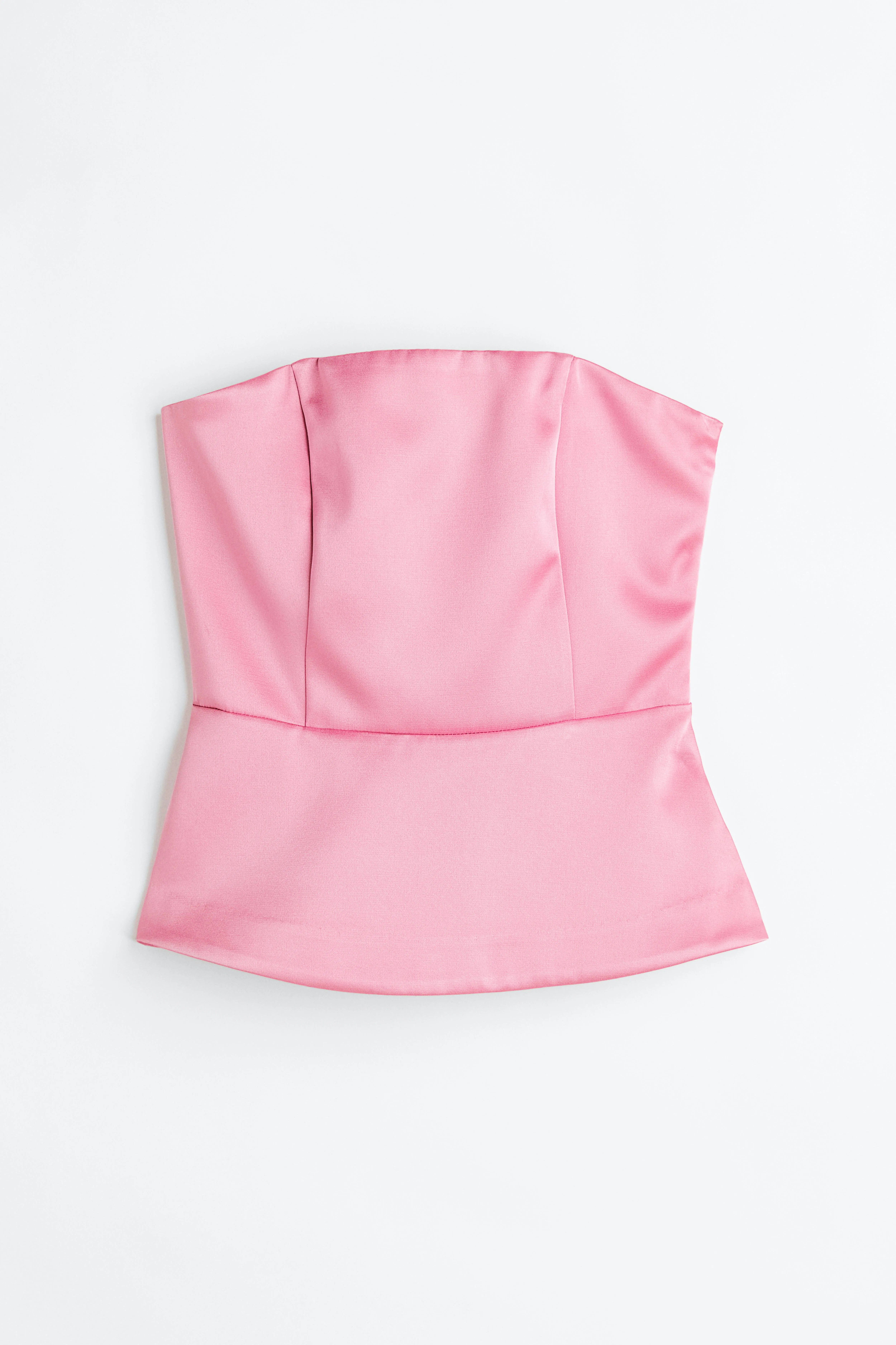 Bandeau peplum top - Sleeveless - Regular length - Light pink - Ladies | H&M GB