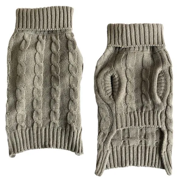 Bark to School Cable Knit Dog Sweater