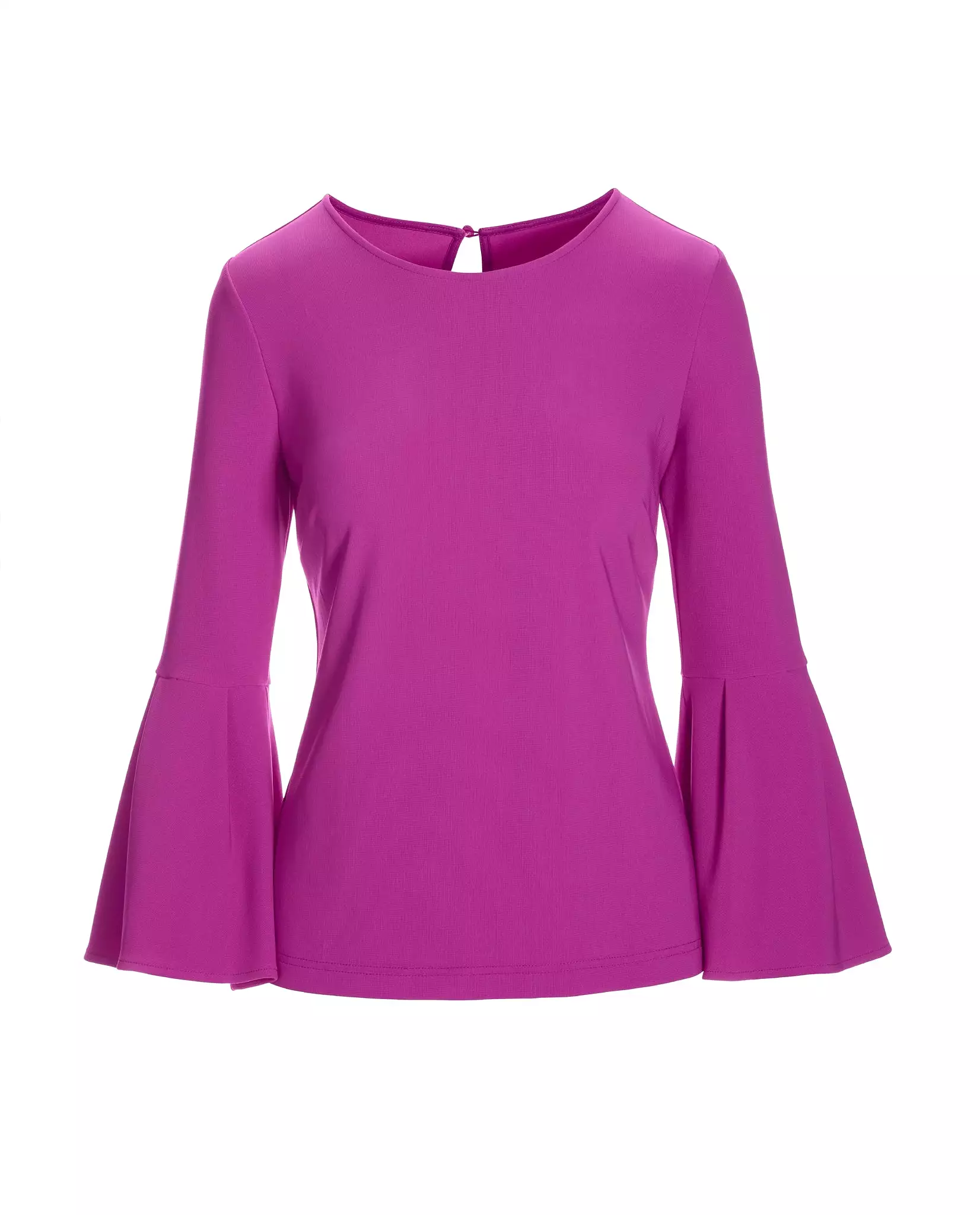 Beyond Travel Crew Neck Bell Sleeve Top Vivid Viola