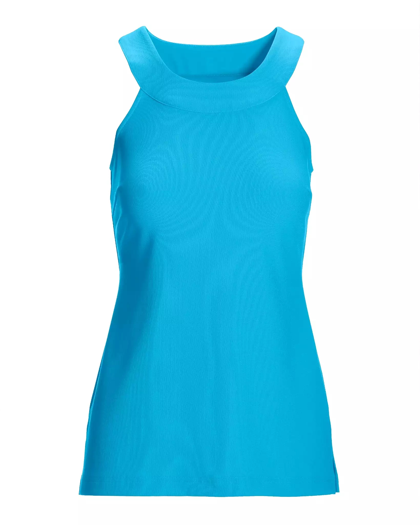 Beyond Travel Halter Tunic Top Blue Grotto