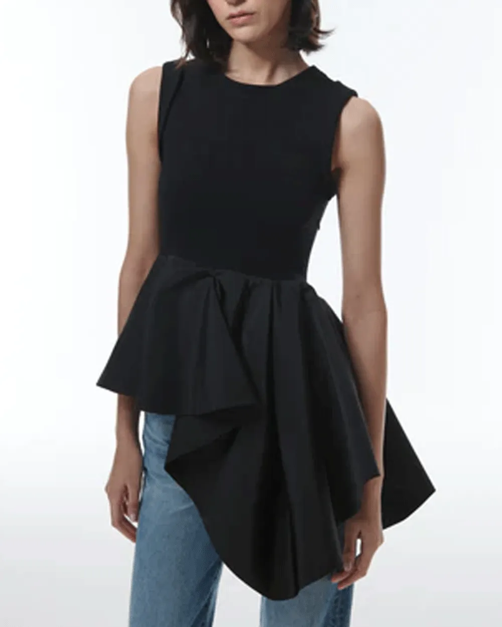 Black Aphrodite Peplum Top