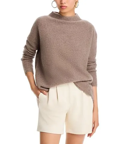 Bloomingdale's Mock Neck Brushed Cashmere Sweater