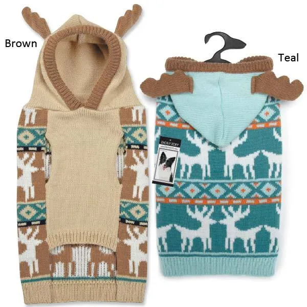 Blue Antler Dog Sweater