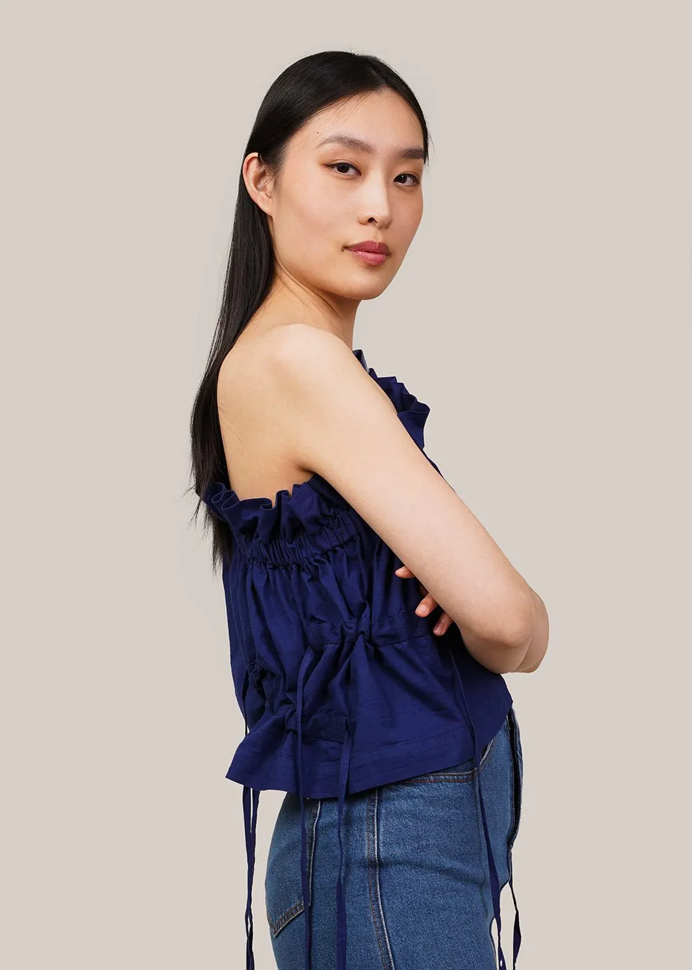 Blue Ruffle Top