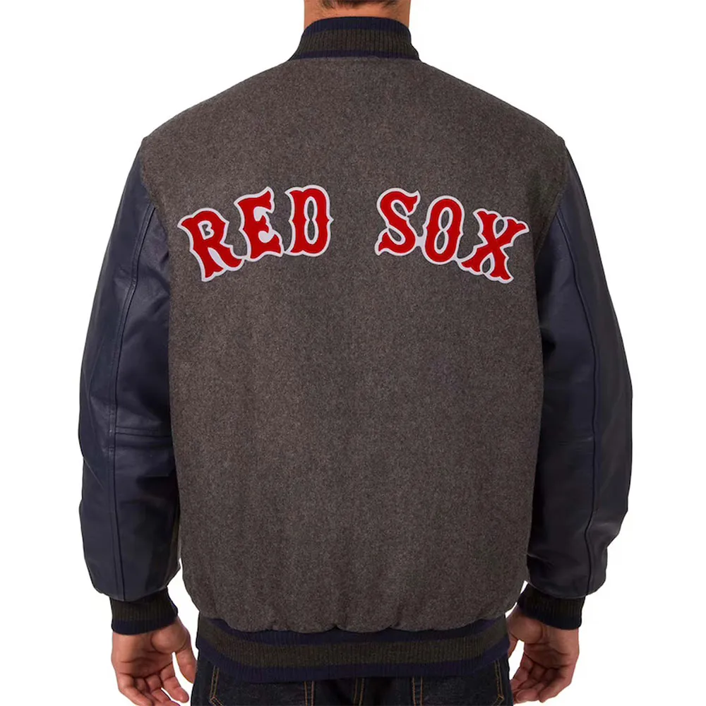 Boston Red Sox Charcoal and Navy Varsity Jacket