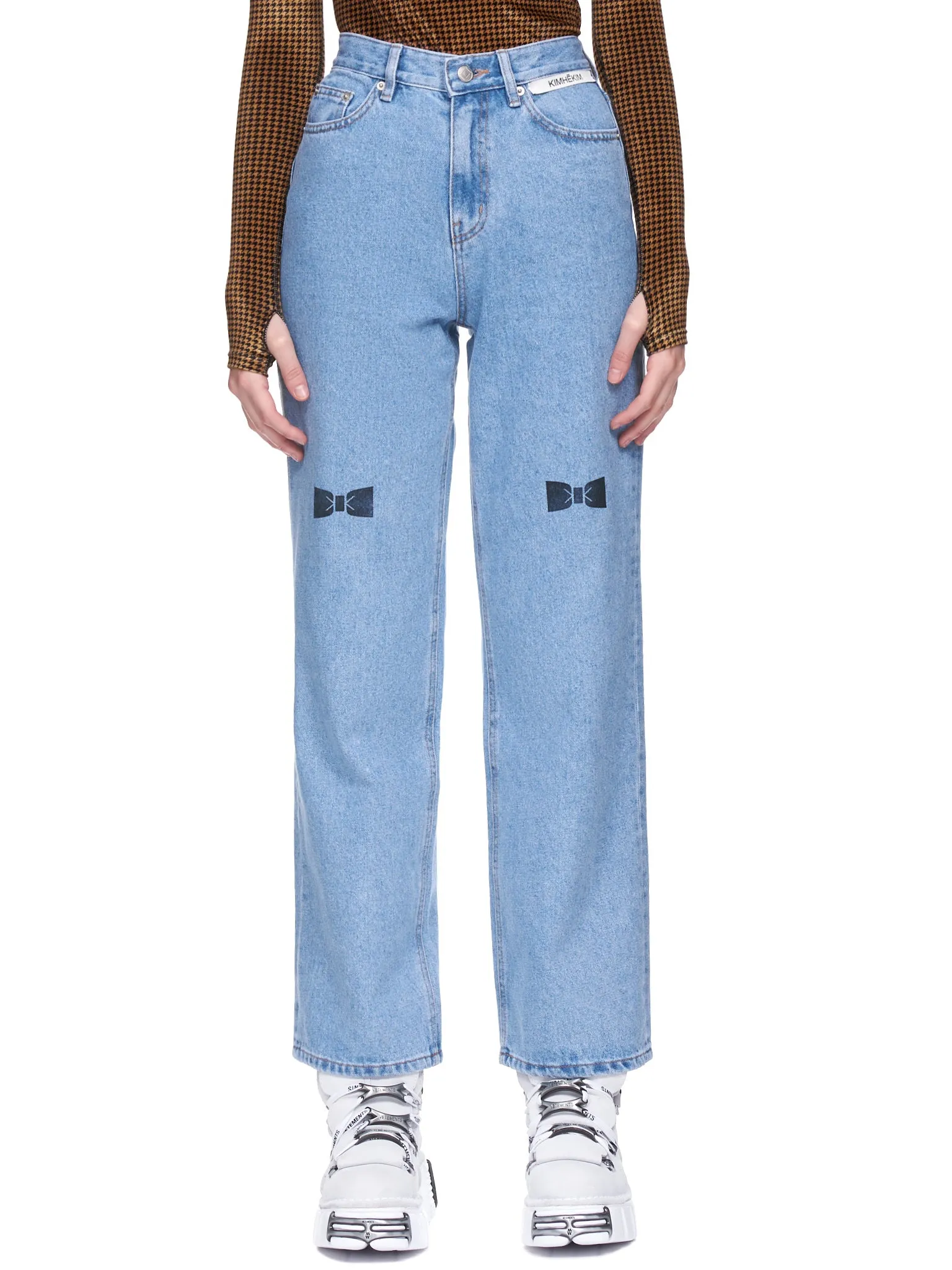 Bow Stamped Jeans (JN012-SB-SKY-BLUE)