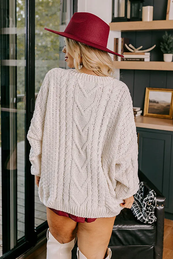 Bring The Sparkle Embellished Cable Knit Sweater Curves