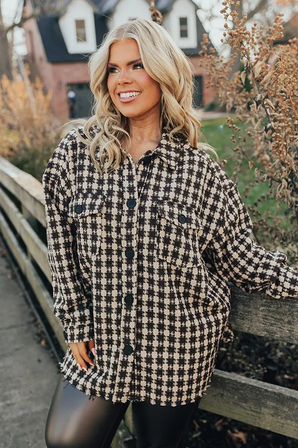 Caffeine Crush Checkered Jacket Curves