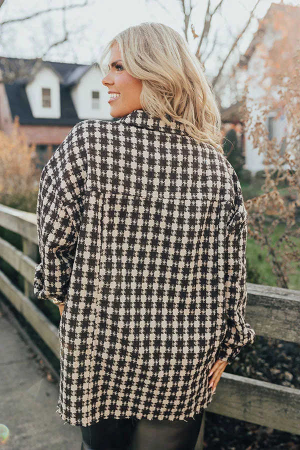 Caffeine Crush Checkered Jacket Curves