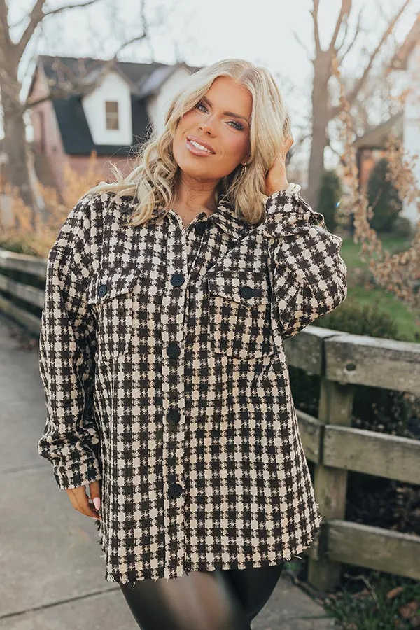 Caffeine Crush Checkered Jacket Curves