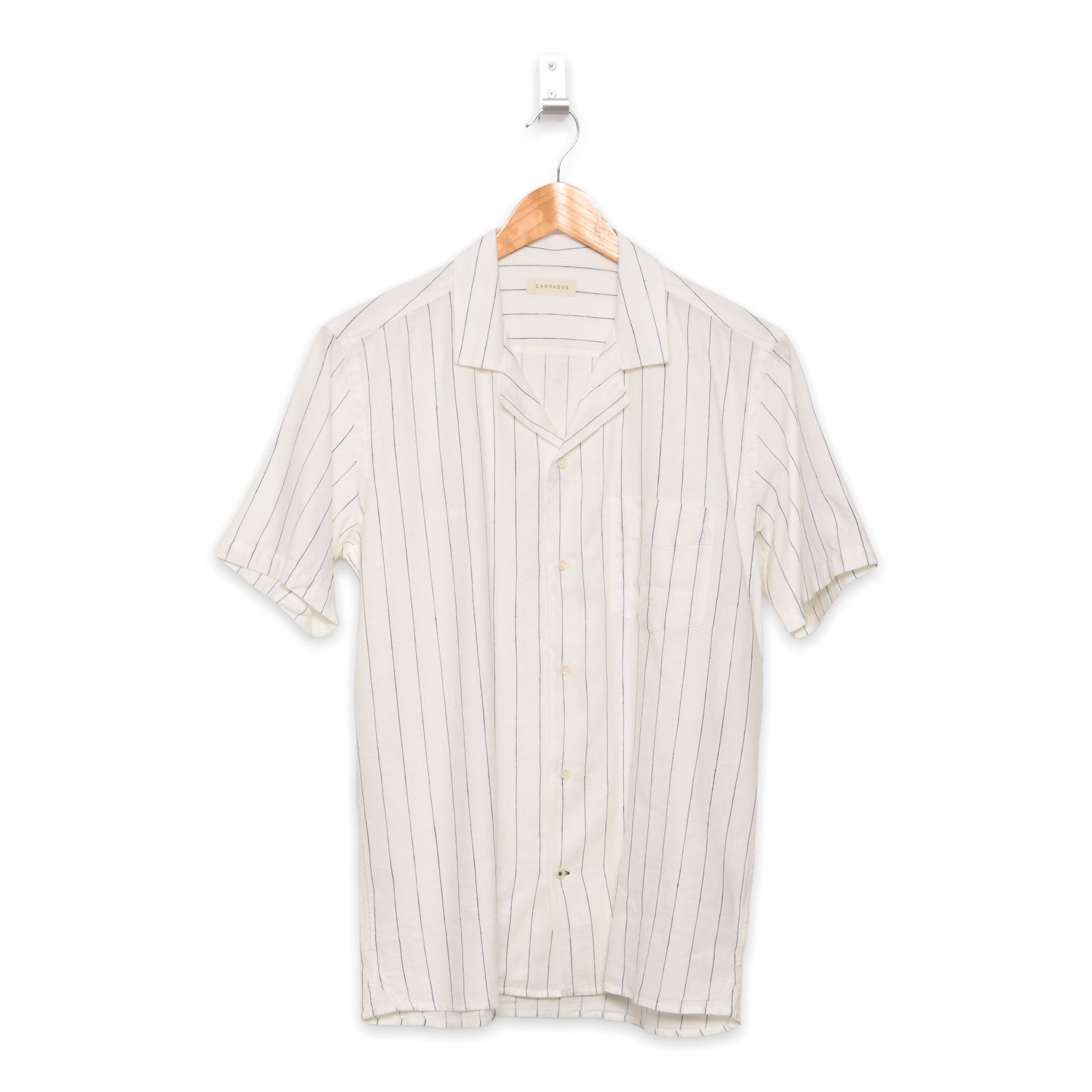 Carpasus short sleeve shirt Verita navy stripe