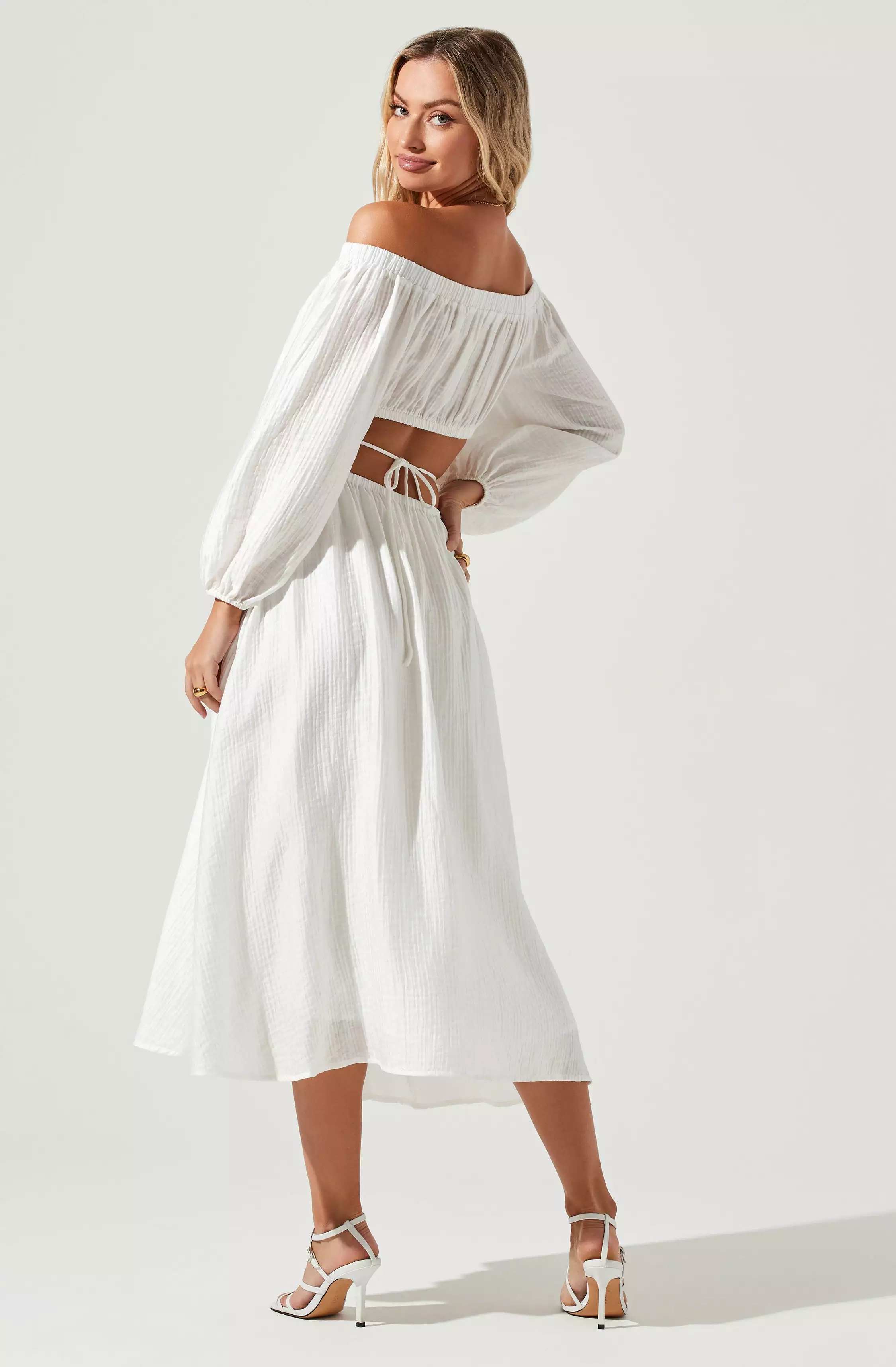 Cassian Cutout Off Shoulder Midi Dress