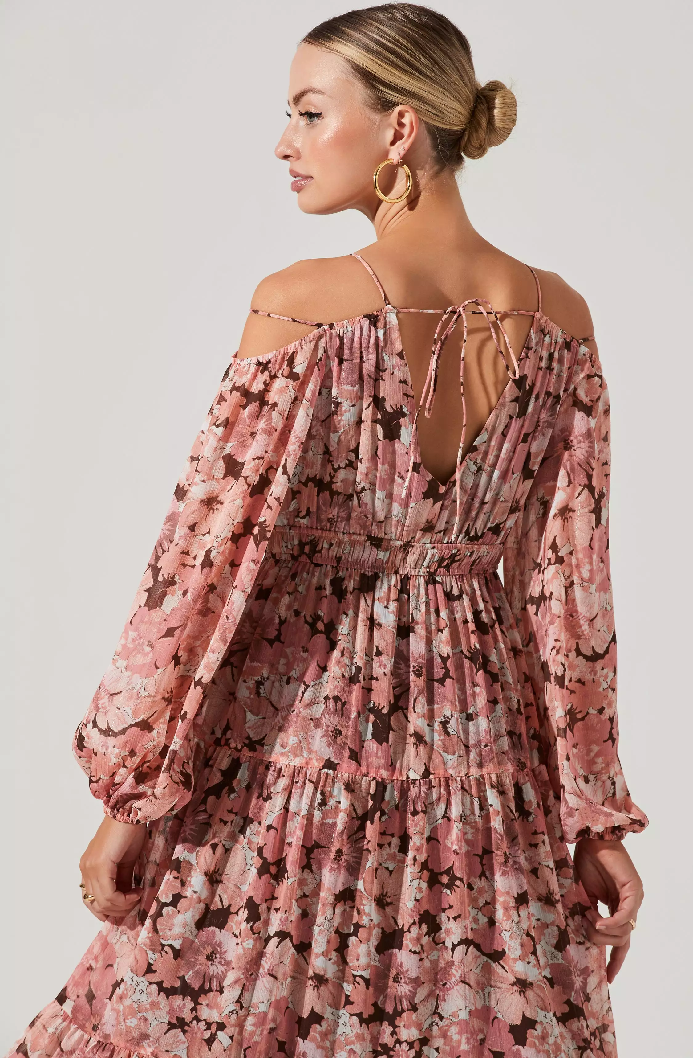 Ciri Floral Cold Shoulder Midi Dress