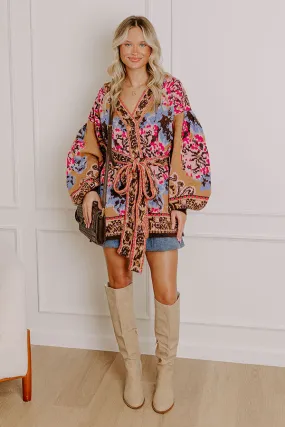 Cozy Moment Floral Knit Cardigan