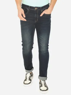 Dark Blue Washed Straight Fit Jeans | Greenfibre