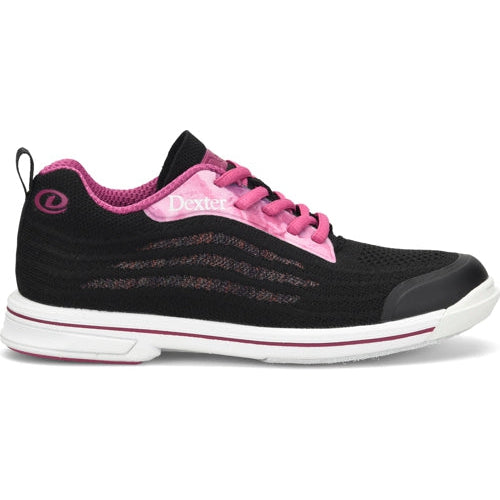 Dexter Womens DexLite Knit Black Pink Bowling Shoes