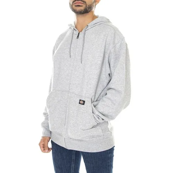 Dickies Mens Full Zip Fleece Hoody Heather Grey 