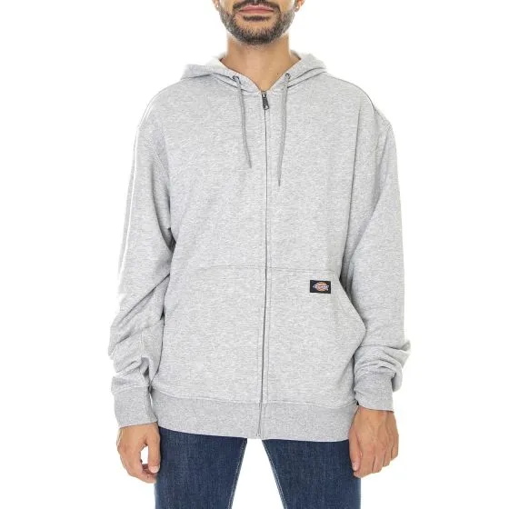 Dickies Mens Full Zip Fleece Hoody Heather Grey 