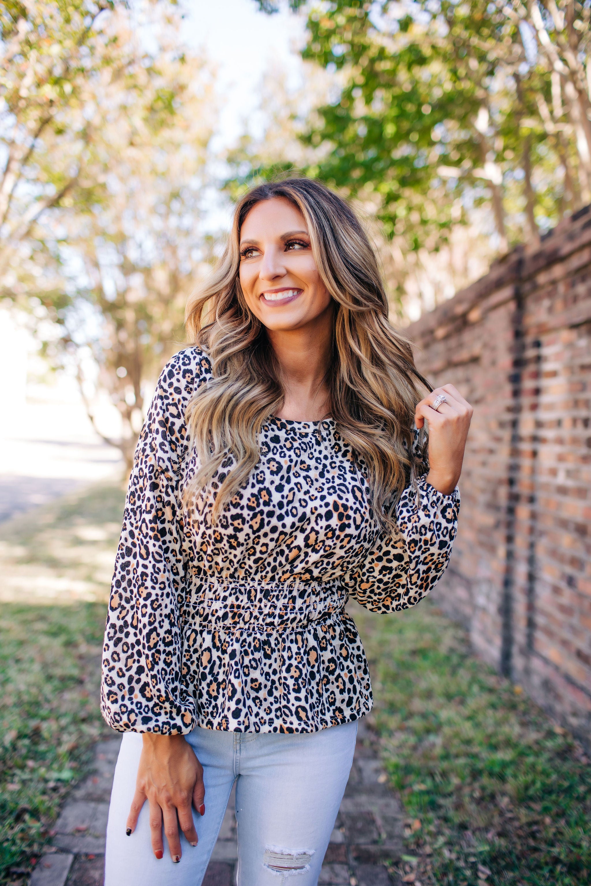 Doin' This Leopard Peplum Top