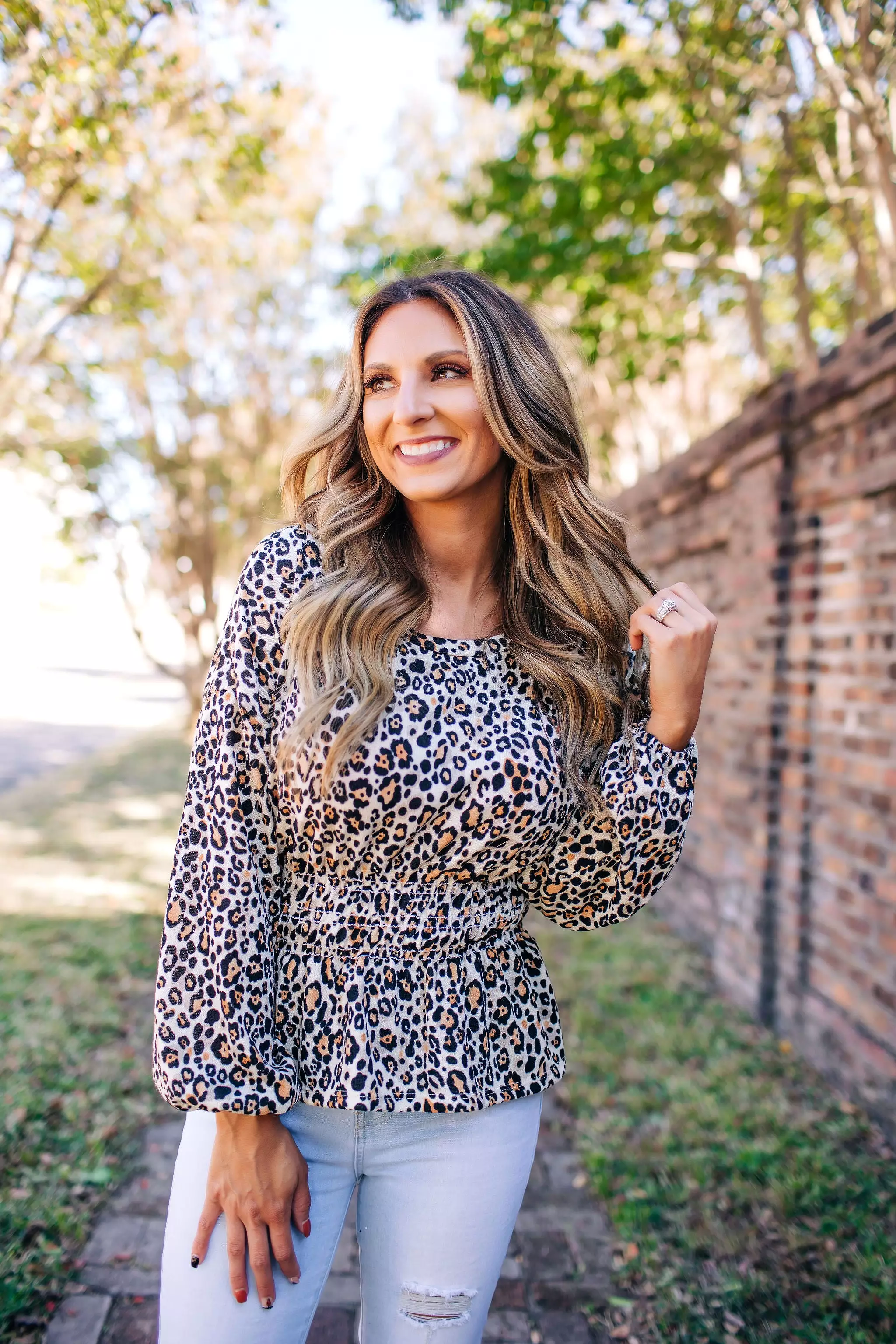 Doin' This Leopard Peplum Top