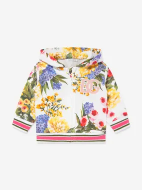 Dolce & Gabbana Baby Girls Flower Print Hoodie in Multicolour