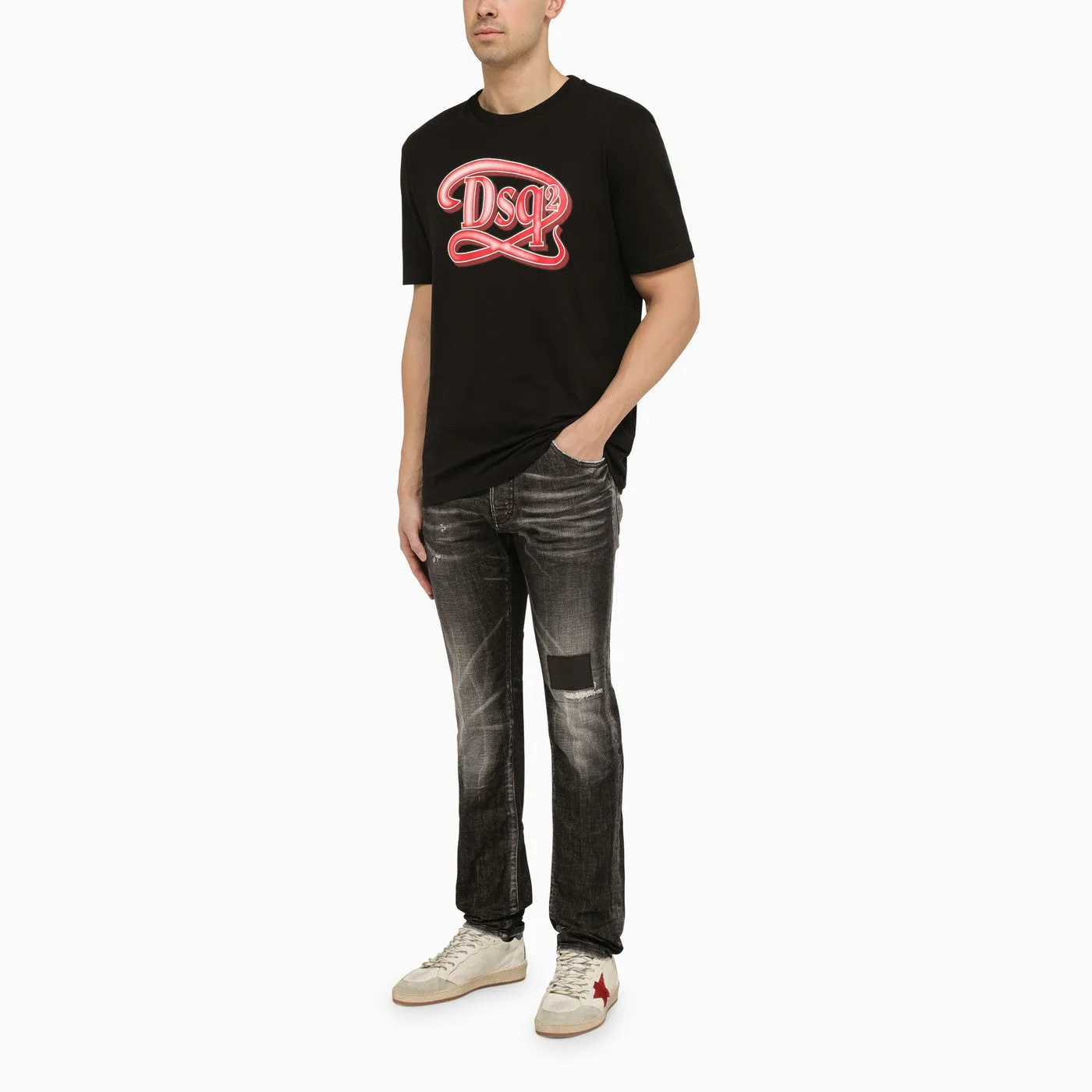 Dsquared2    Dsquared2 Black Washed Jeans With Denim Wears