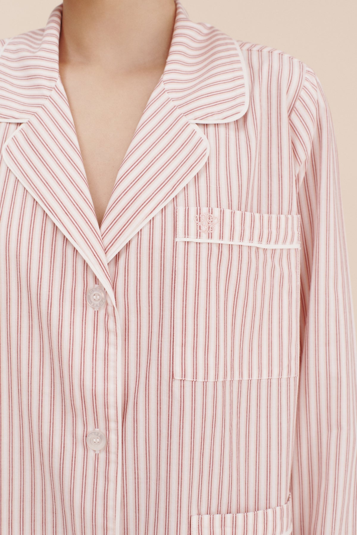 EDIE LONG SLEEVE SHIRT - STRAWBERRY STRIPE