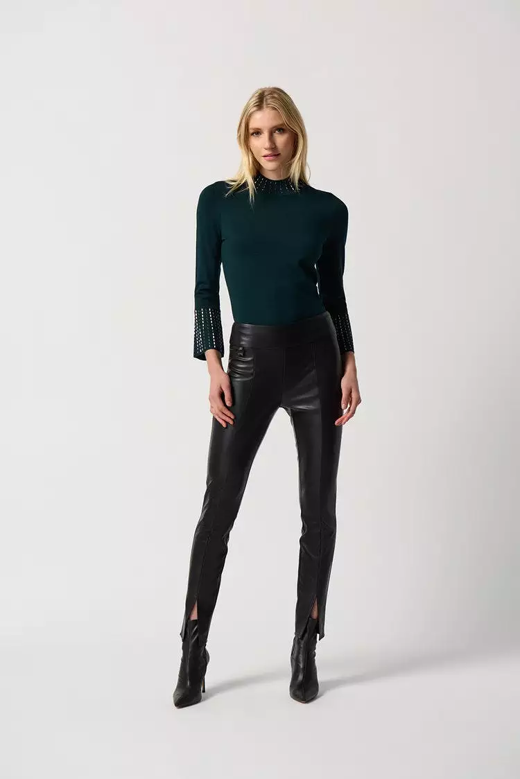 Embellished Sweater With Bell Sleeve and Mock Neck-Jospeh Ribkoff 234920