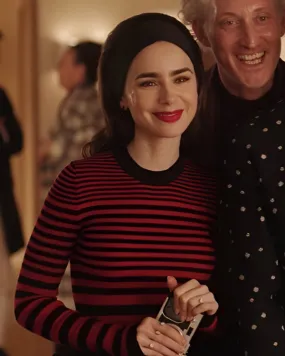 Emily in Paris S04 Emily Cooper Sweater | Lily Collins Red Sweater