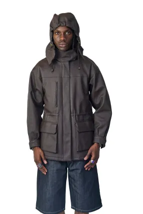 Emporio Armani Technical Fabric Brown Utility Coat