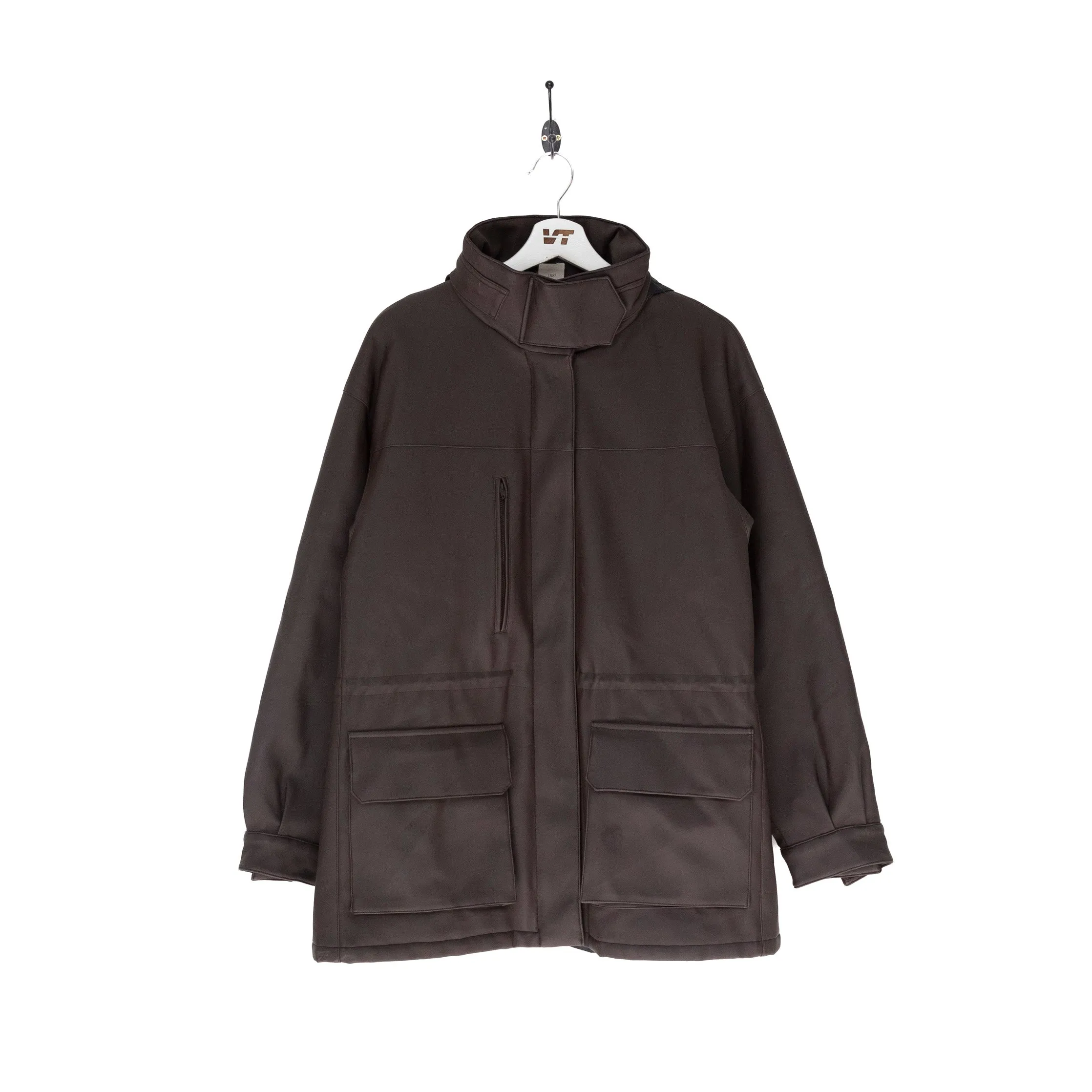 Emporio Armani Technical Fabric Brown Utility Coat