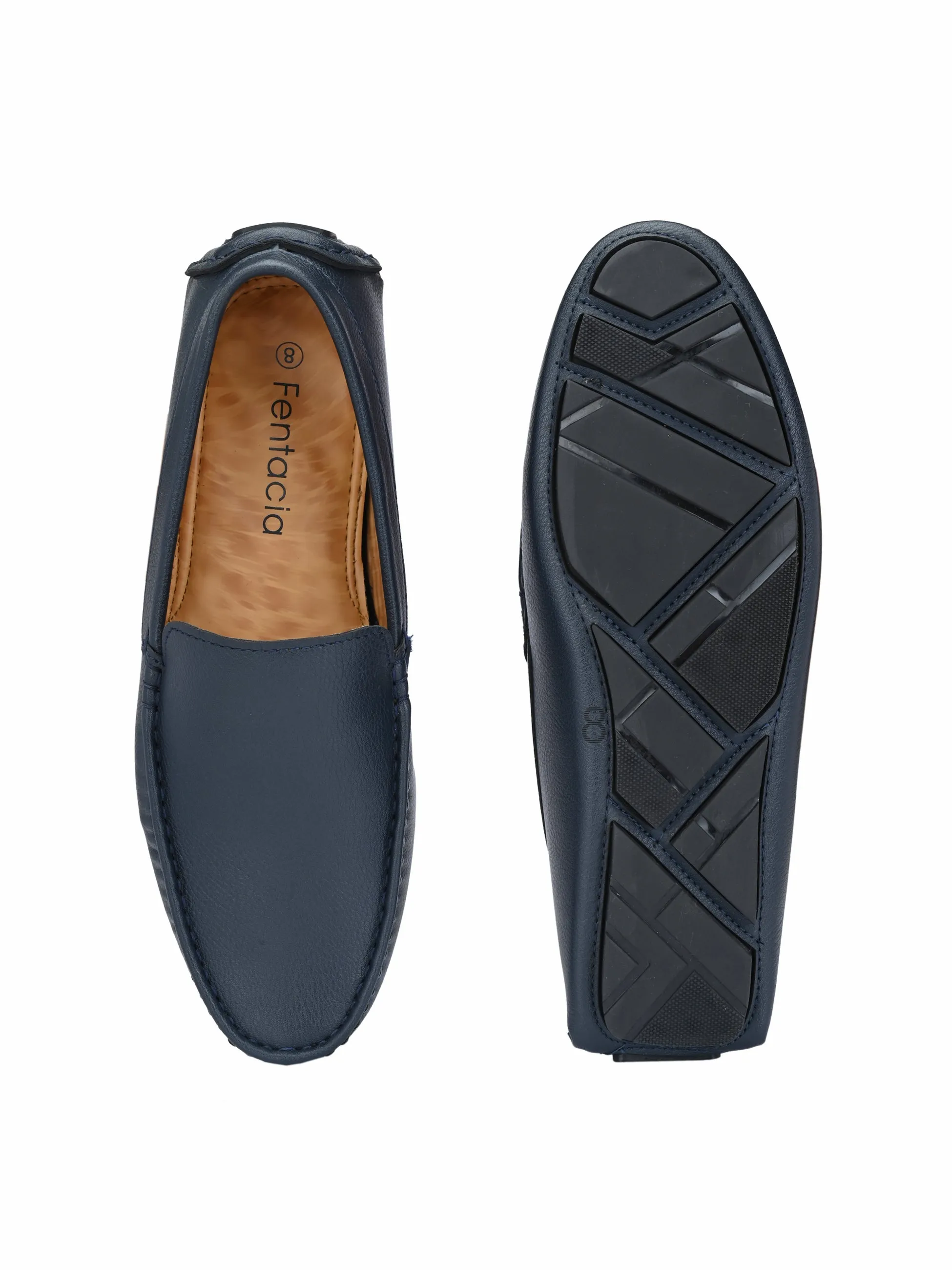 Fentacia Men Black Driving Loafers