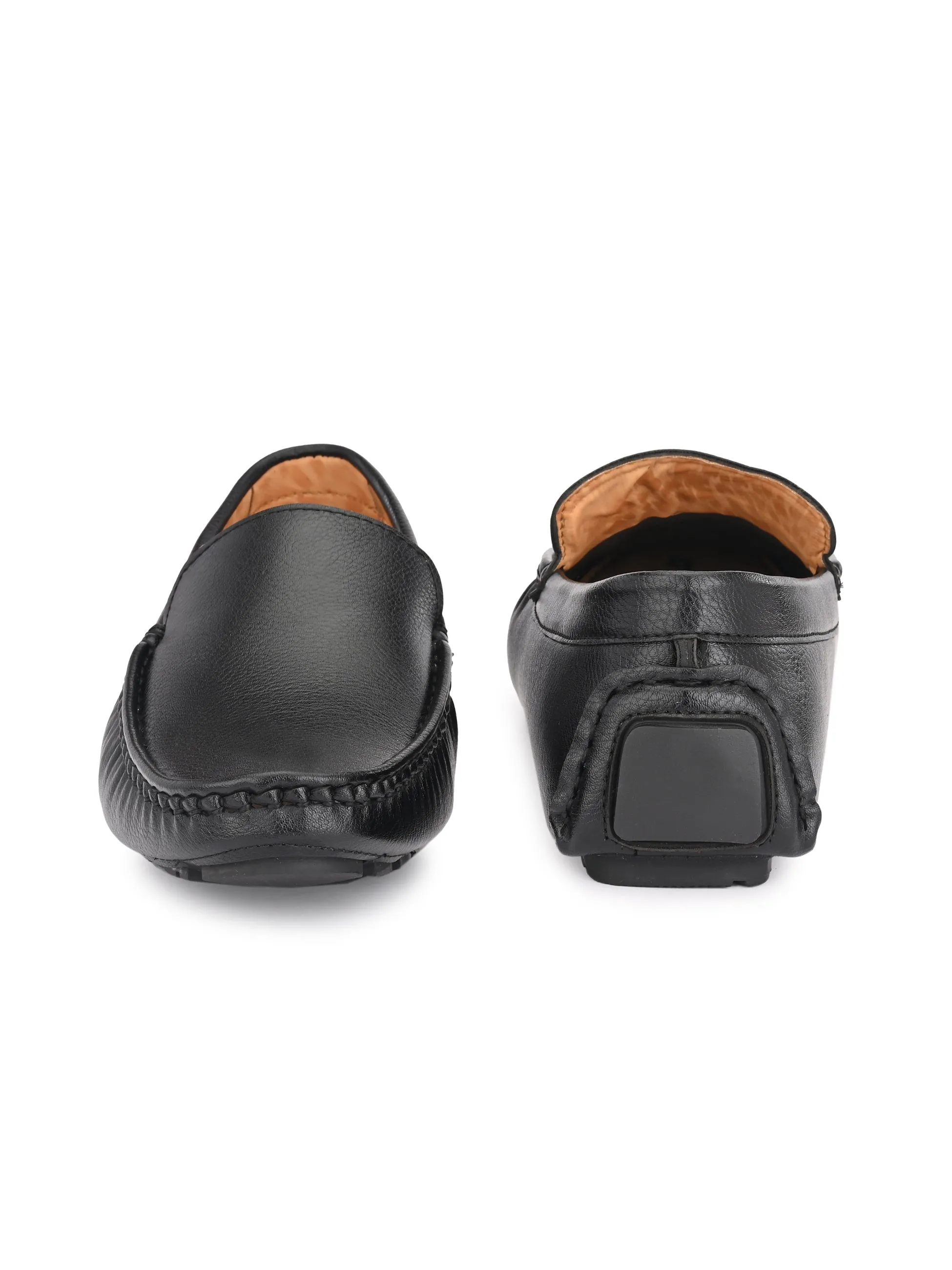 Fentacia Men Black Driving Loafers