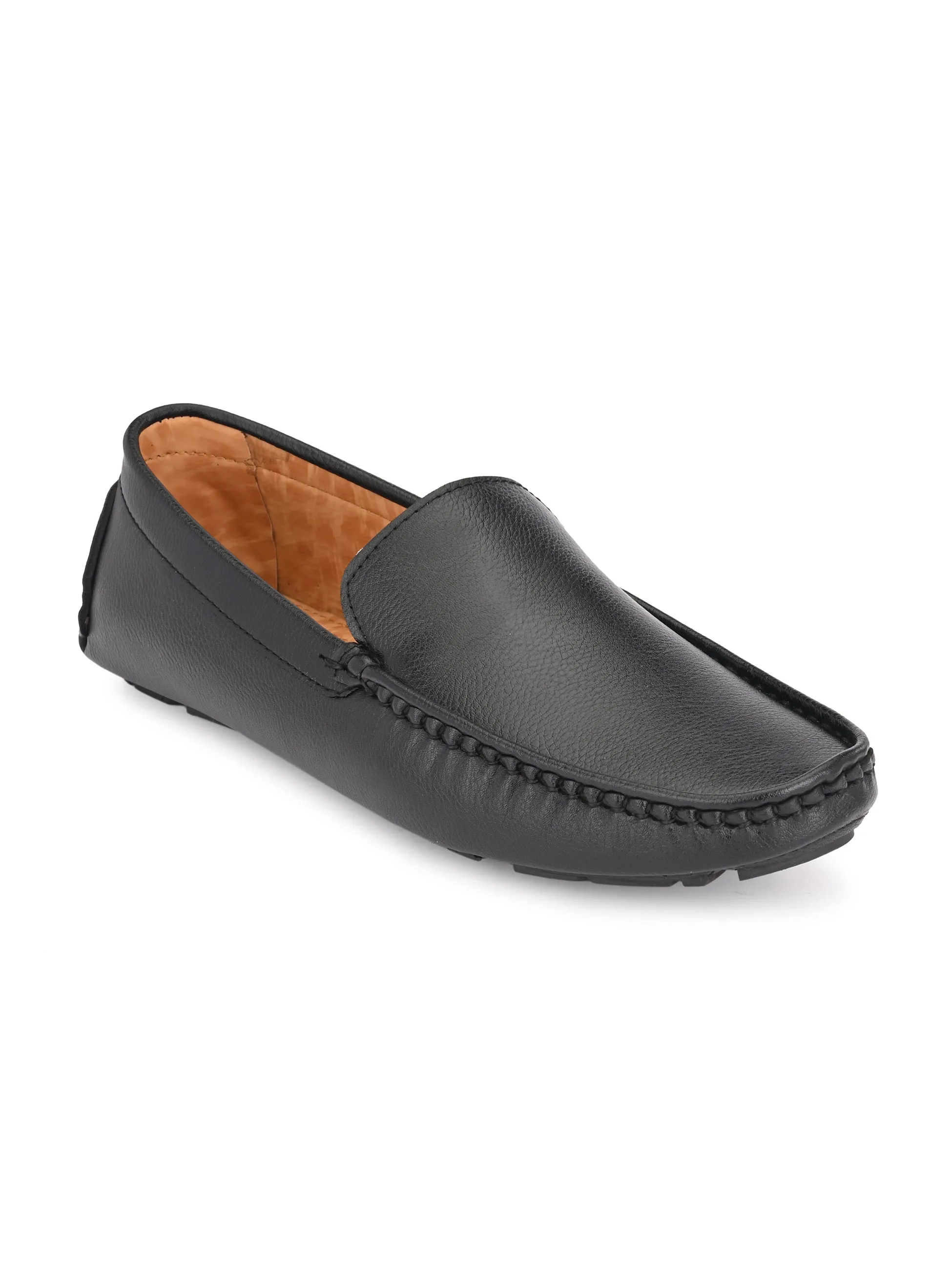 Fentacia Men Black Driving Loafers