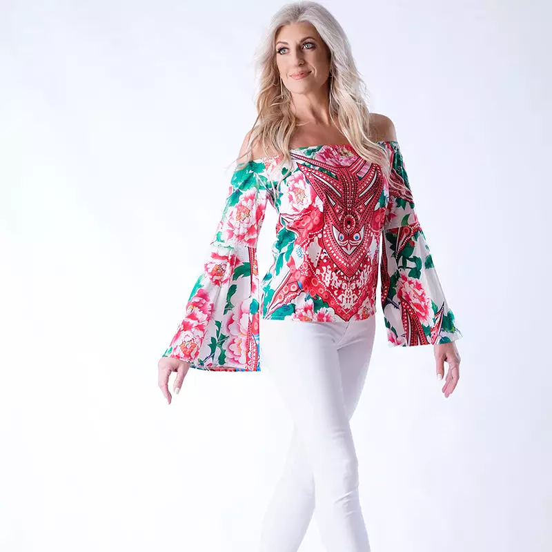 Floral Bell Sleeve Top