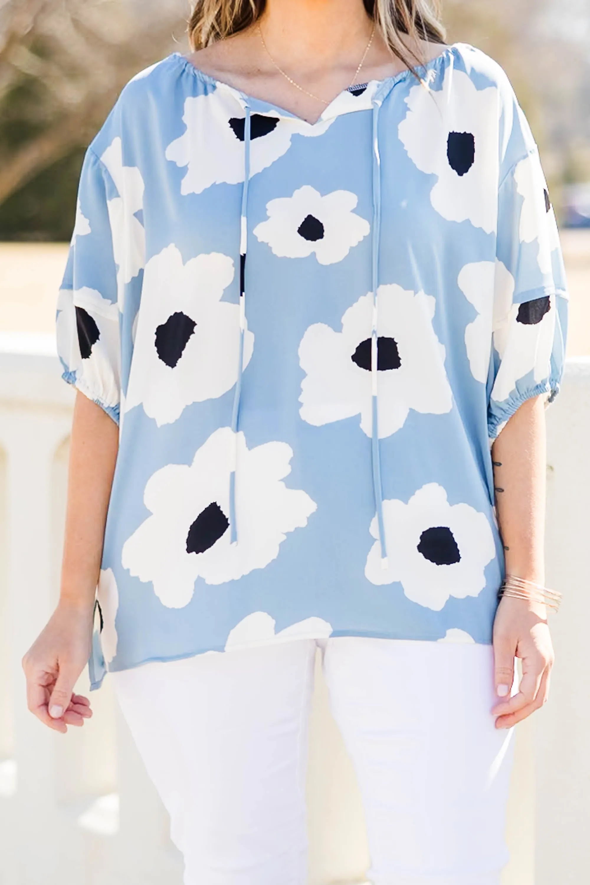 Flower Fields Forever Top, Blue