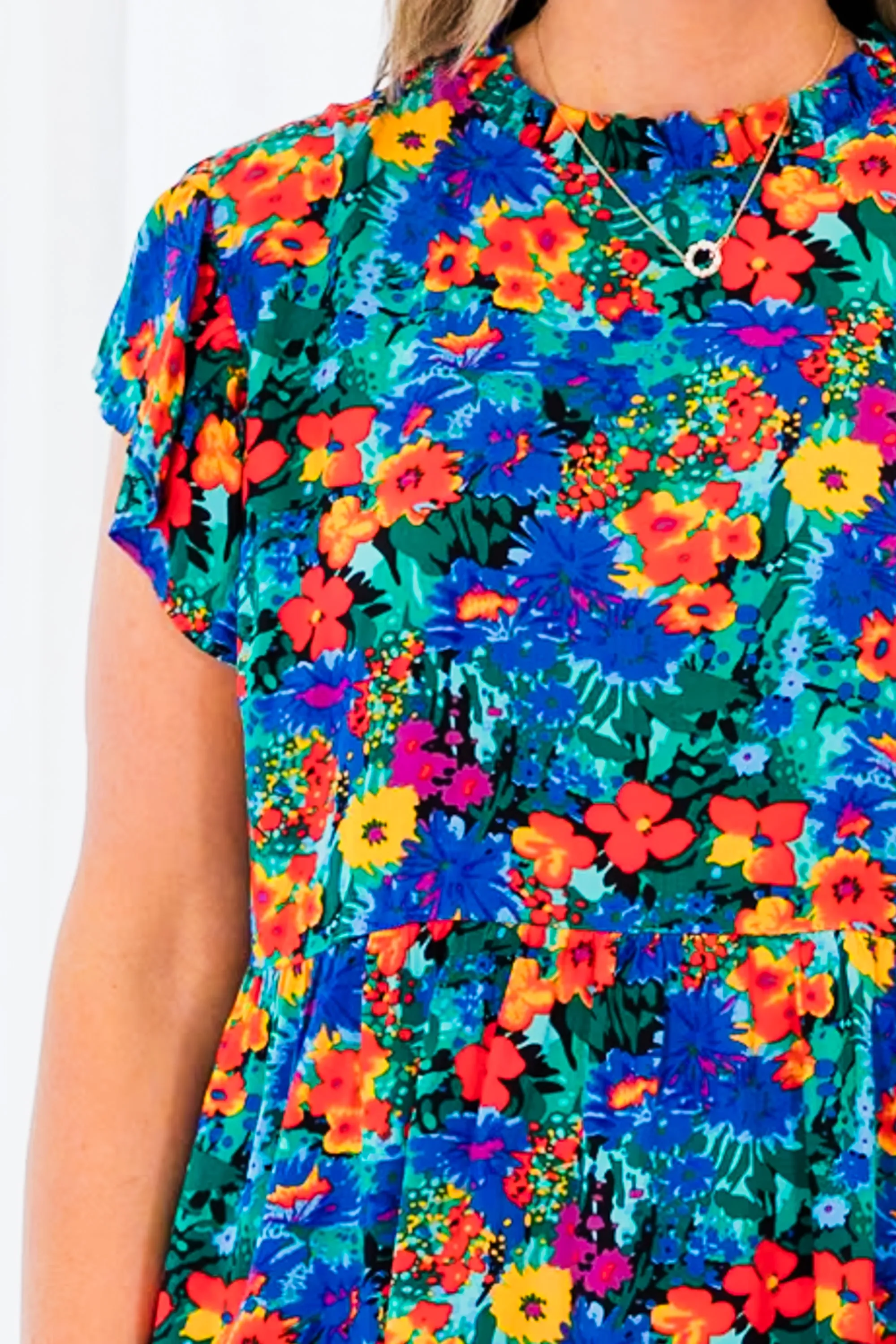 Flower Patch Top, Blue