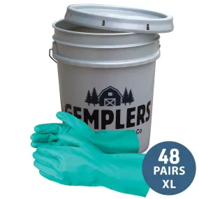 Gemplers 15-mil Chemical Resistant Unlined Nitrile Gloves | Bucket of 48 Pairs