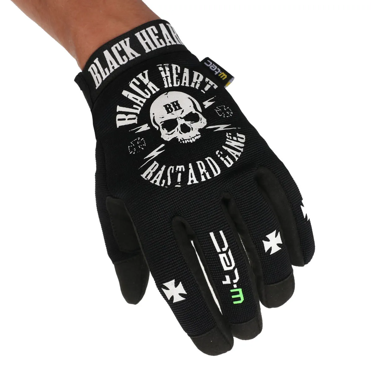 Gloves BLACK HEART - BASTARD SKULL - BLACK - 17859  -  Metal-shop