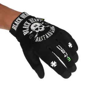 Gloves BLACK HEART - BASTARD SKULL - BLACK - 17859  -  Metal-shop