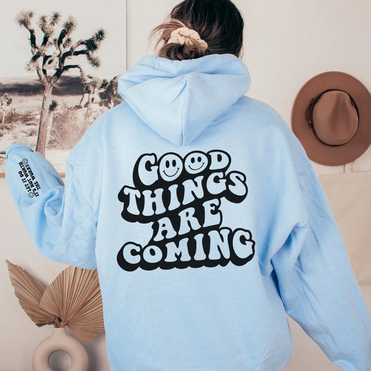 Good Things Are Coming Wholesale Hoodie With Sleeve Design