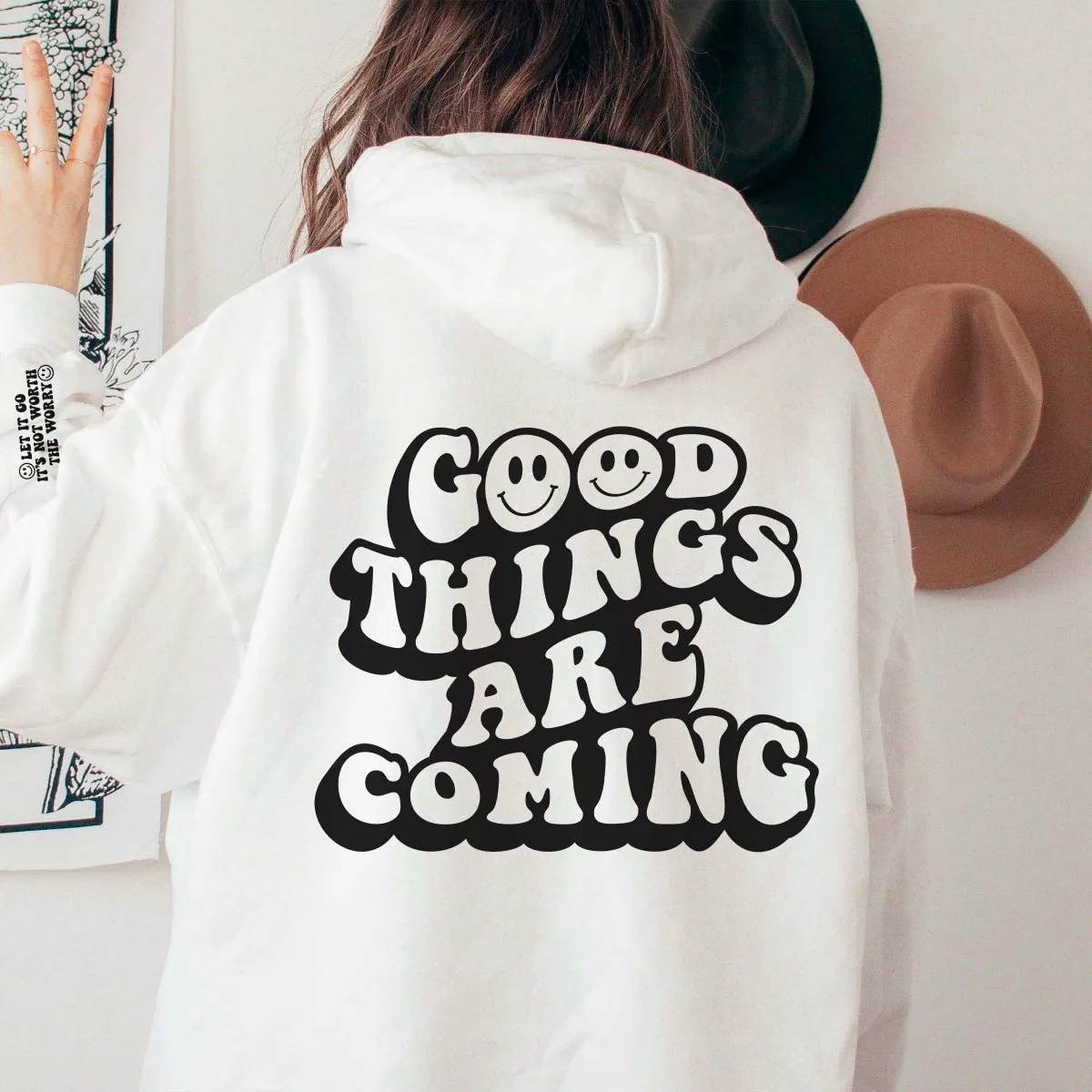 Good Things Are Coming Wholesale Hoodie With Sleeve Design